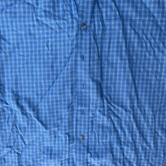 LL Bean Blue Plaid Traditional Fit Short Sleeve Button Up Shirt Men’s XL - Picture 4 of 5